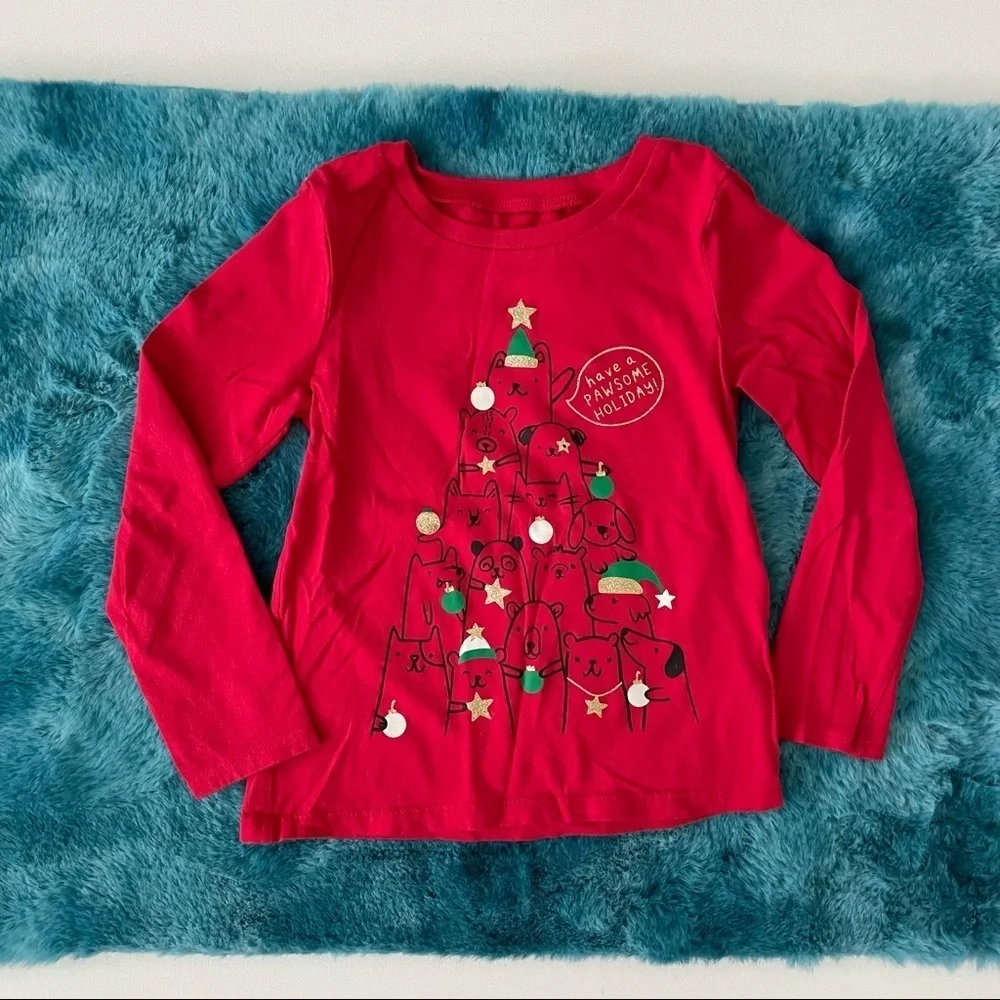 Carter’s Red Long Sleeve Graphic Tee Size 4T Toddler Girl